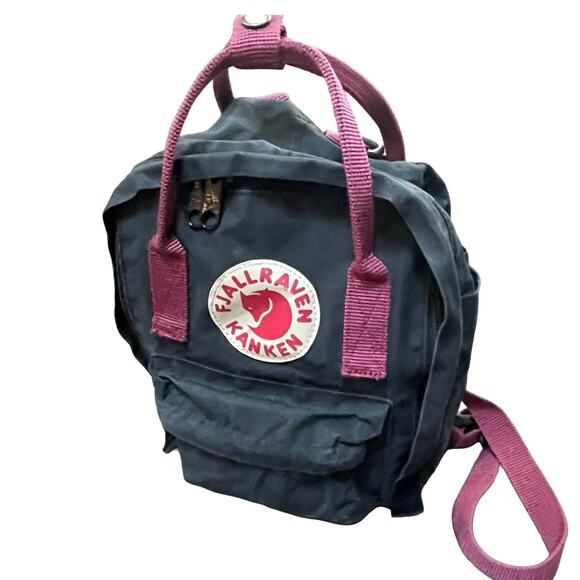Fjallraven Kanken Mini Backpack Black Ox Red Straps 23561 Small 7L Daypack Bag